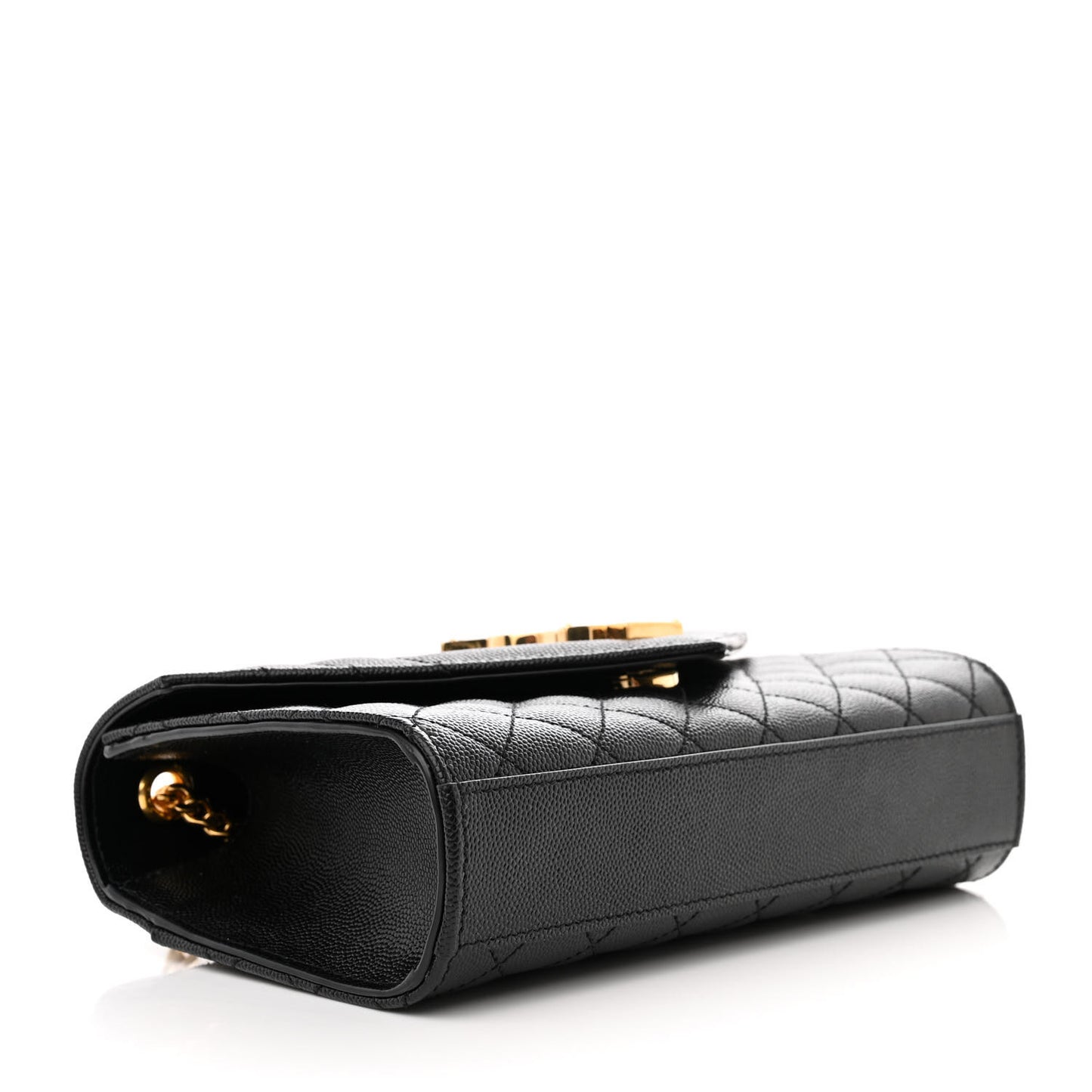 Grain De Poudre Textured Mixed Matelasse Triquilt Small Monogram Satchel Black