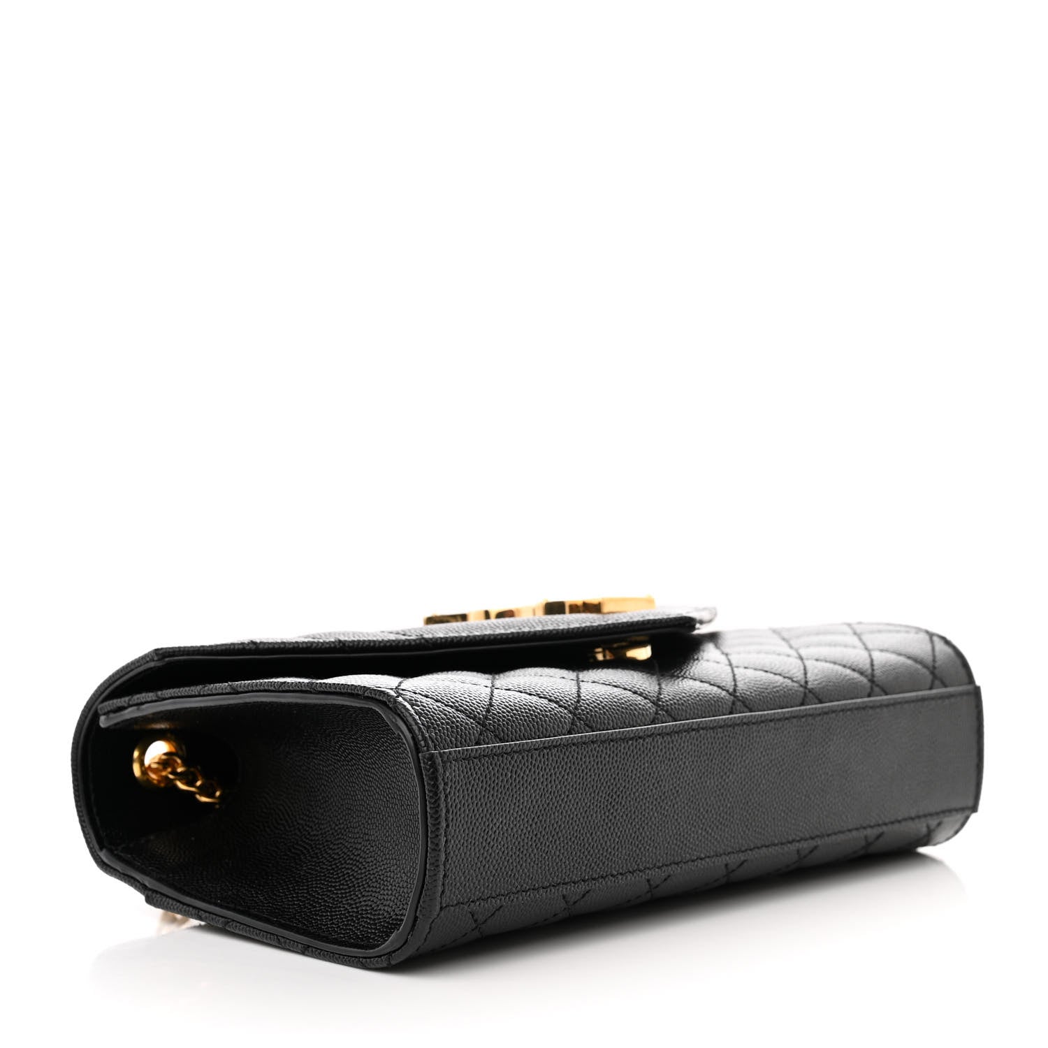 Saint Laurent Grain De Poudre Textured Mixed Matelasse Triquilt Small Monogram Satchel Black 4 of 10