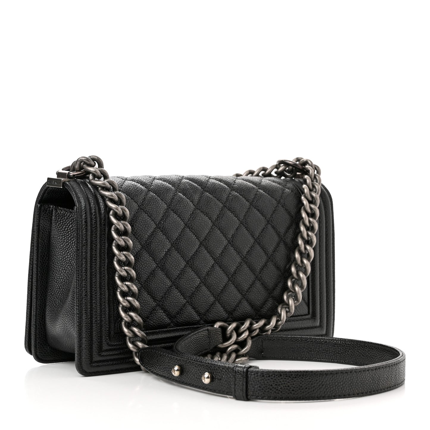 Caviar Quilted Medium Boy Flap Black