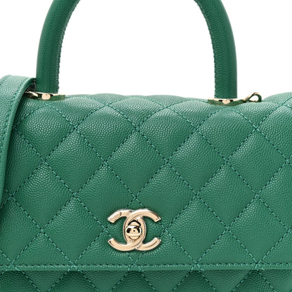 Chanel Caviar Quilted Mini Coco Handle Flap Green 8 of 10