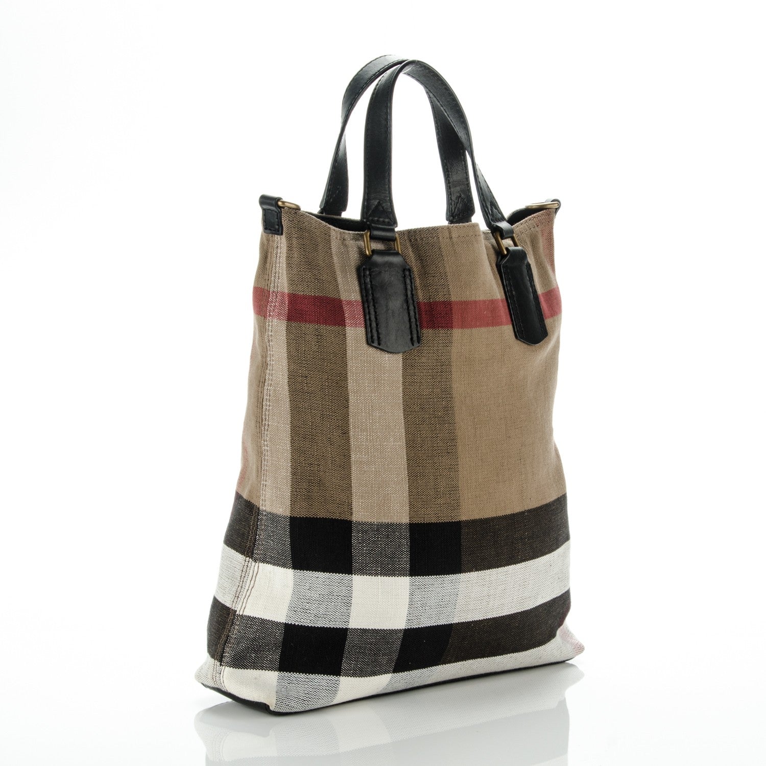 Burberry Canvas Mega Check Medium Tottenham Brit Tote Black 4 of 9
