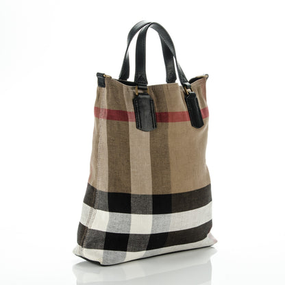 Burberry Canvas Mega Check Medium Tottenham Brit Tote Black 4 of 9