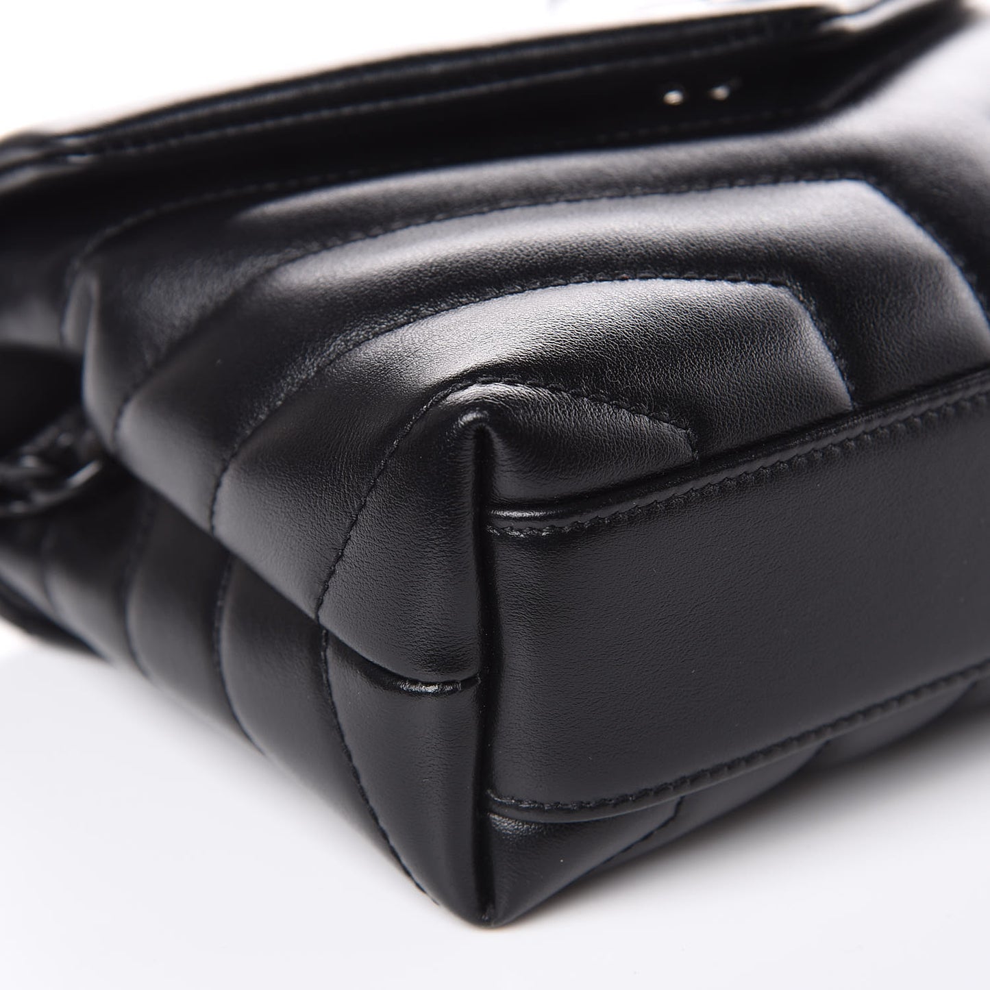 Calfskin Y Quilted Monogram Toy Loulou Crossbody Bag Black