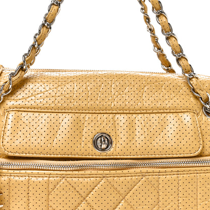 Chanel Calfskin Perforated 50's Satchel Yellow 8 of 10