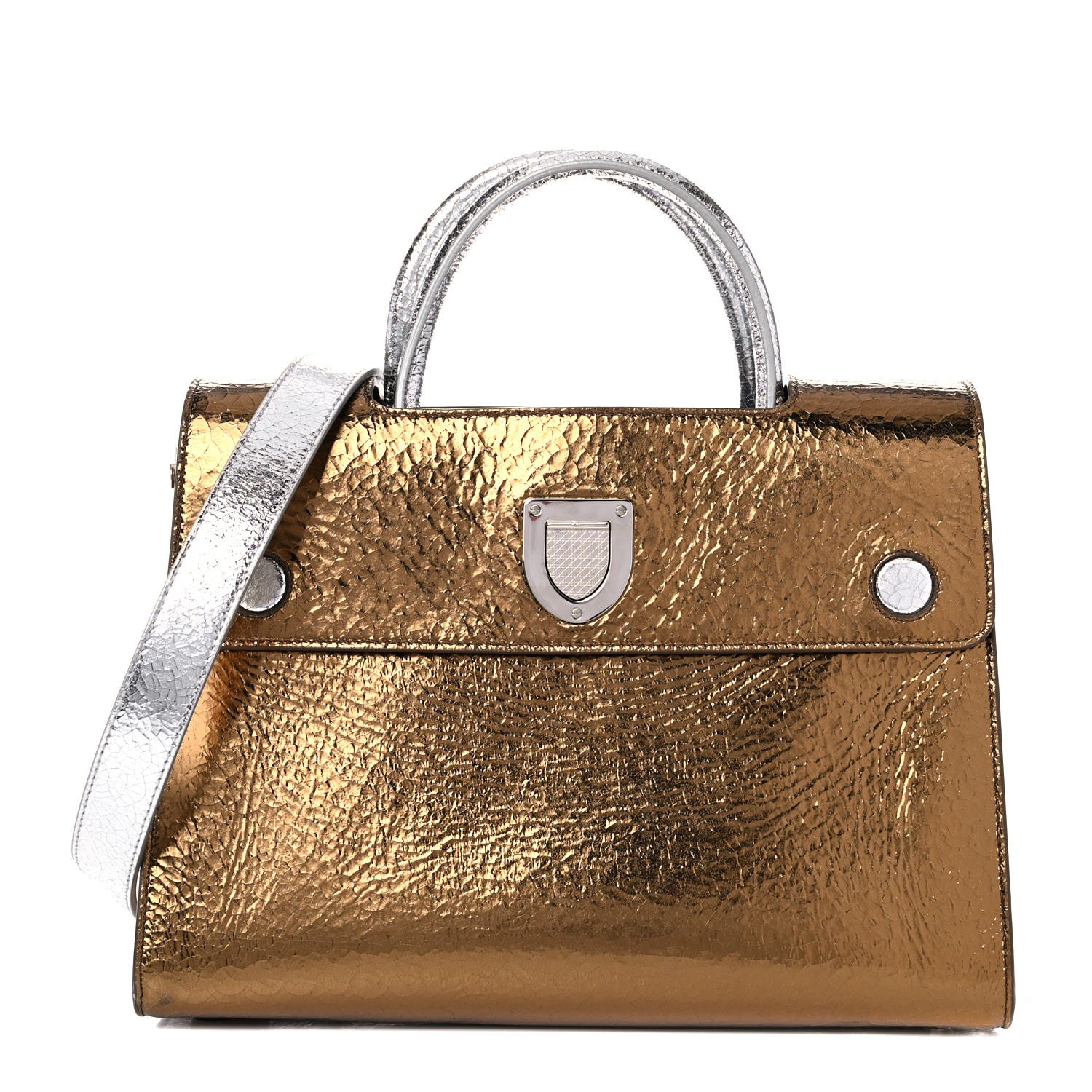 Christian Dior Metallic Calfskin Medium Diorever Flap Bronze 1 of 13