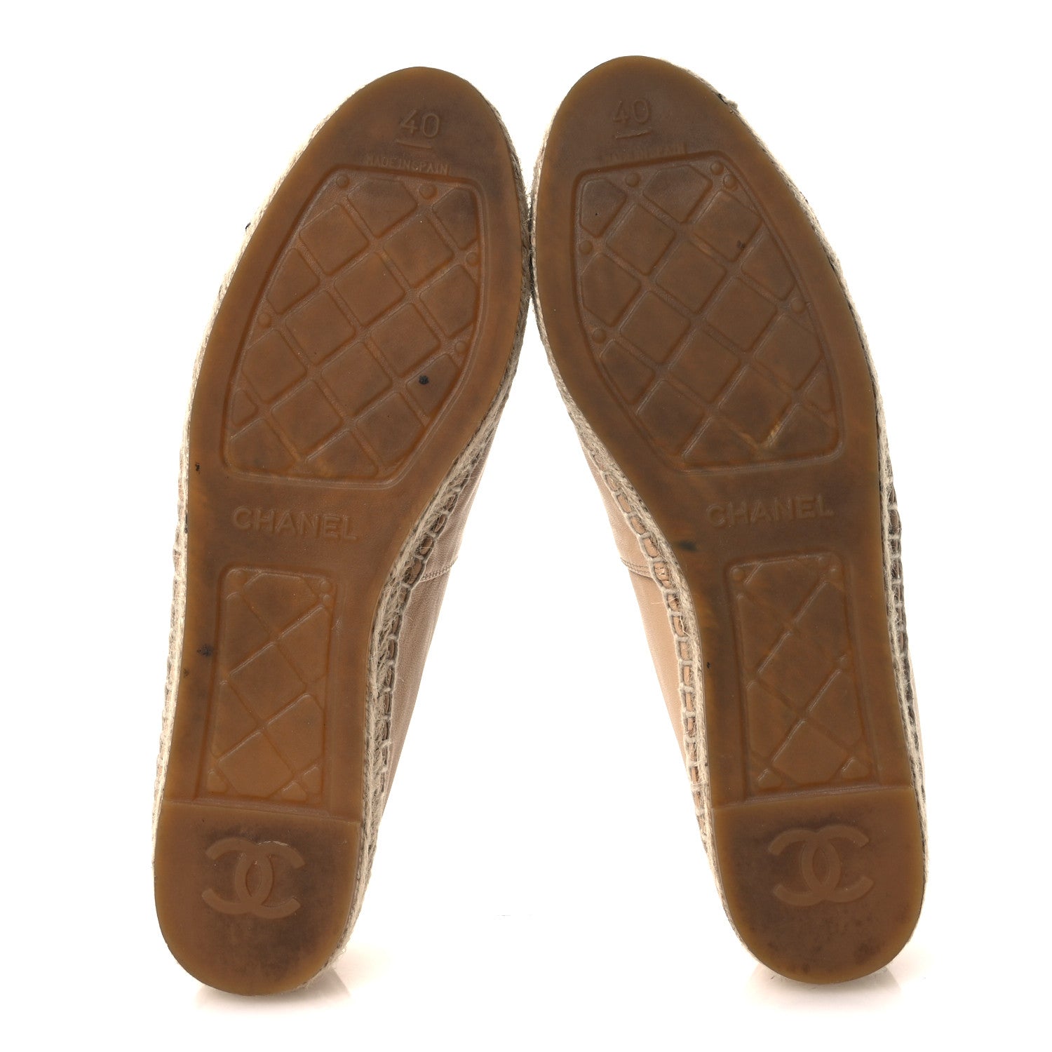Chanel Lambskin CC Espadrilles 40 Beige Black 7 of 13
