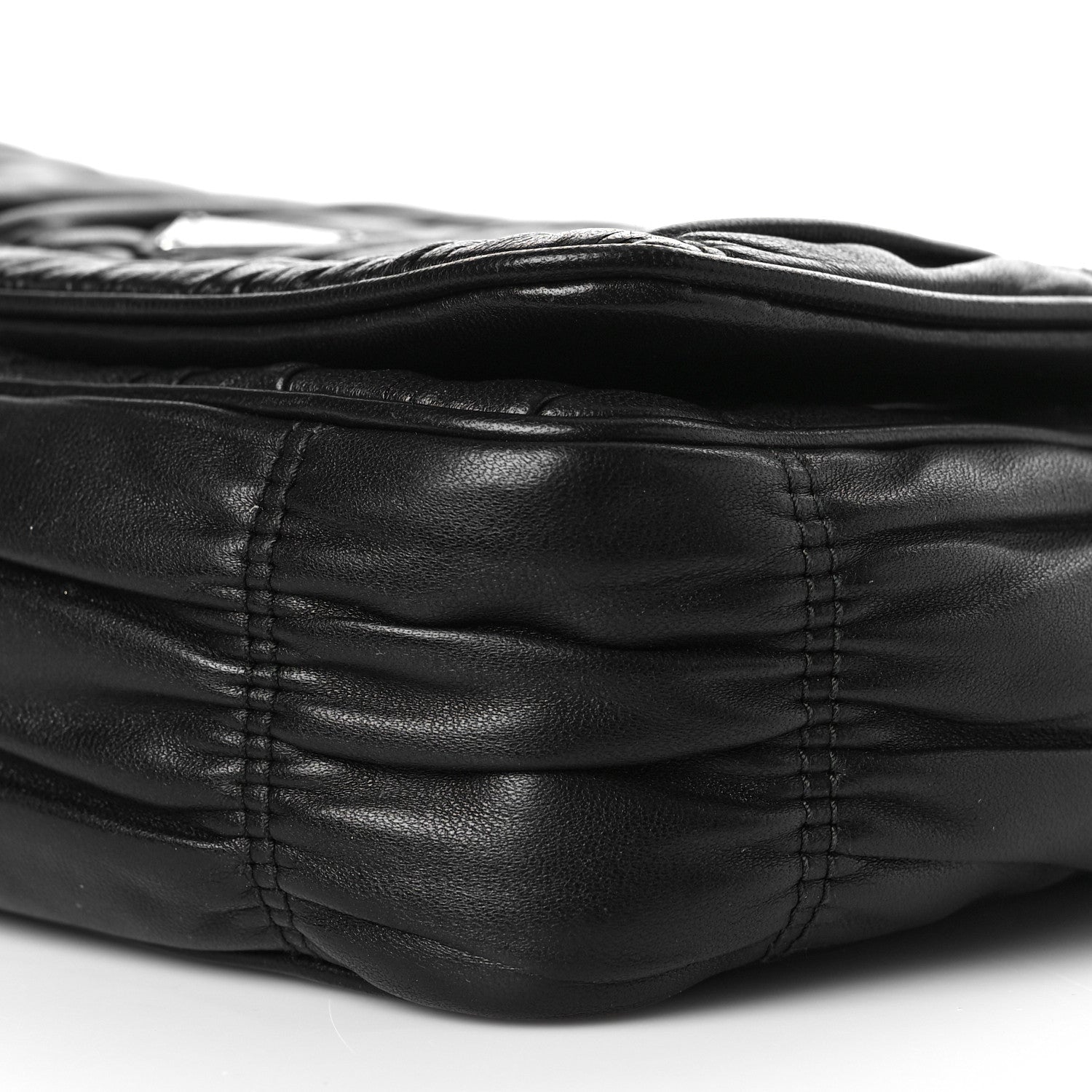 Prada Nappa Gaufre Flap Shoulder Bag Black 9 of 10