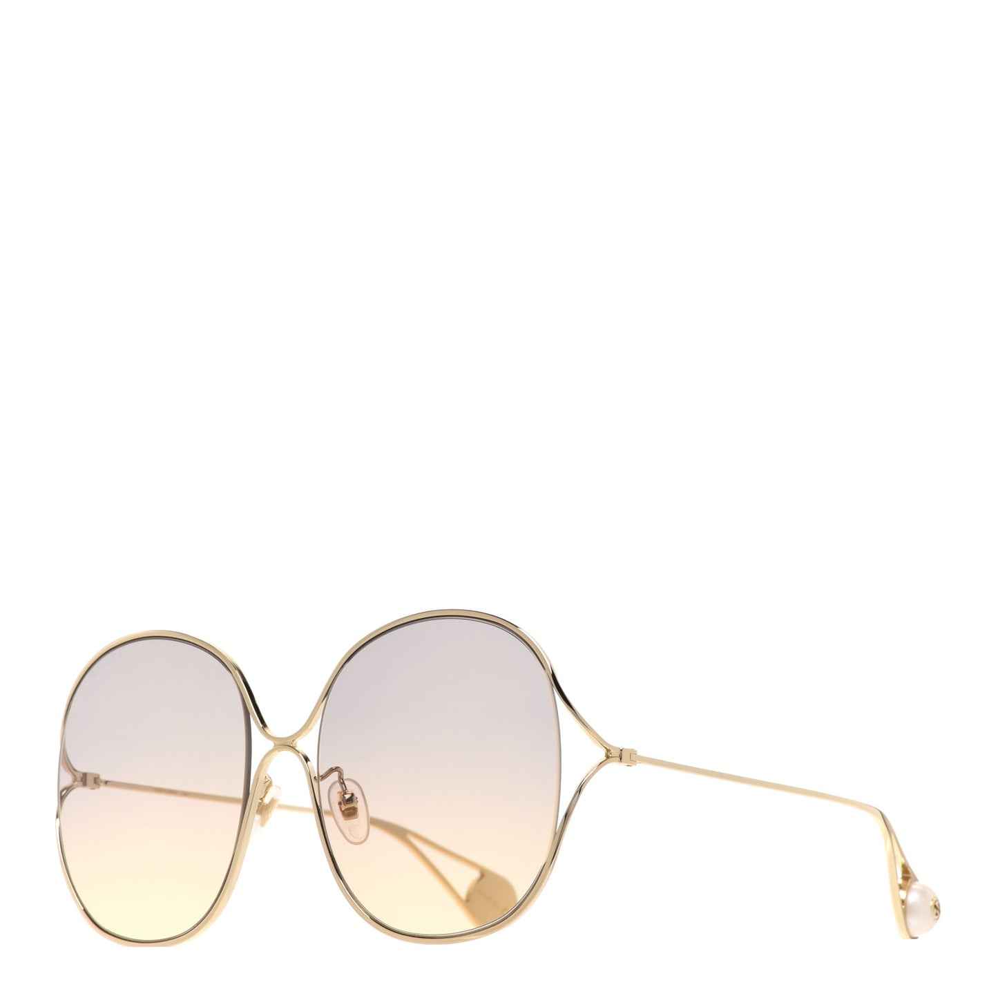 Round Pearl Tip Sunglasses GG0253S Gold