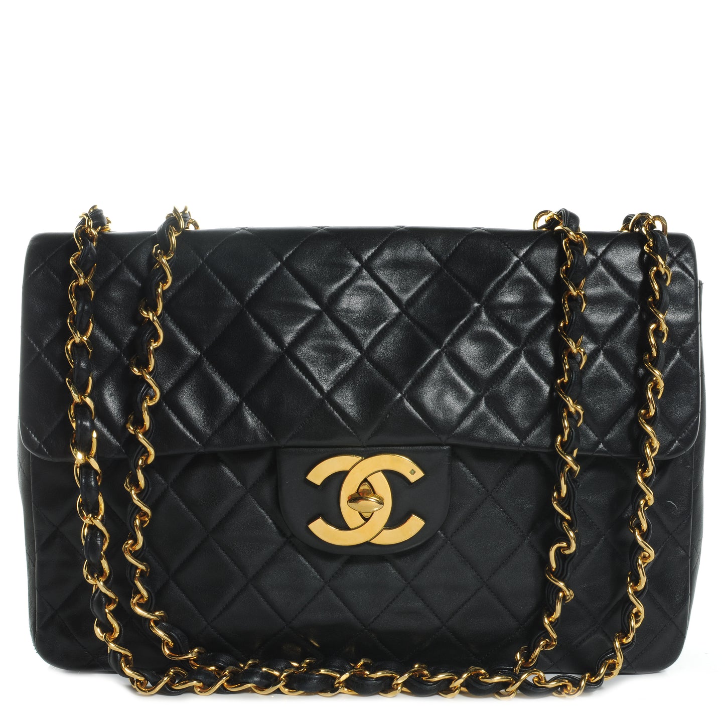 Lambskin XL Jumbo Flap Black