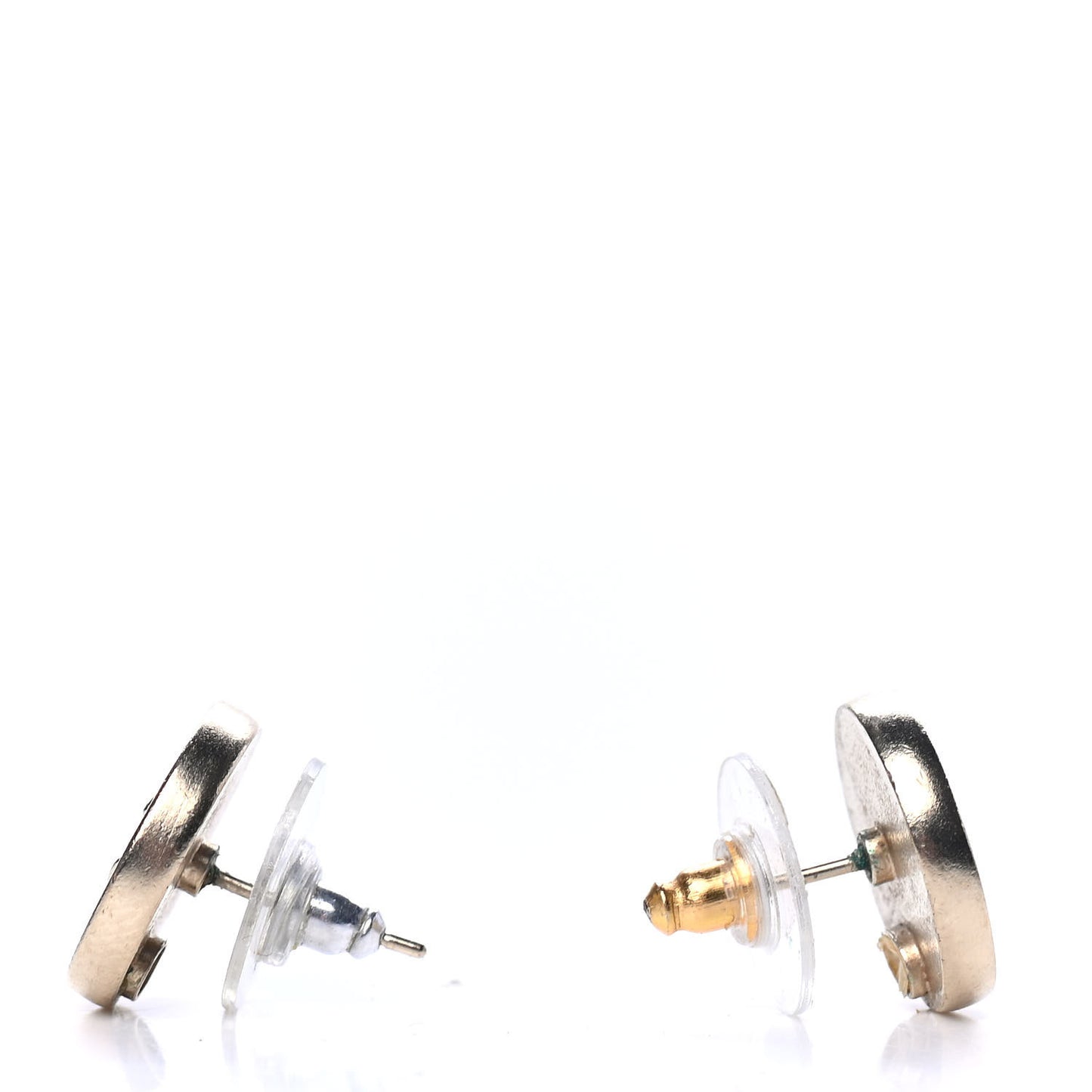 Pearl Coco Round Earrings Gold Pearly White