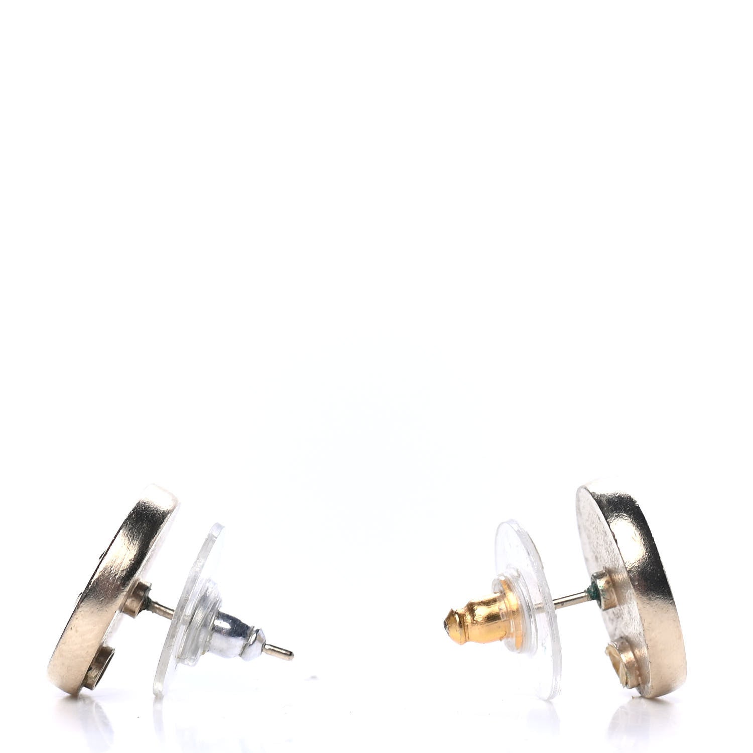 Chanel Pearl Coco Round Earrings Gold Pearly White 3 of 4