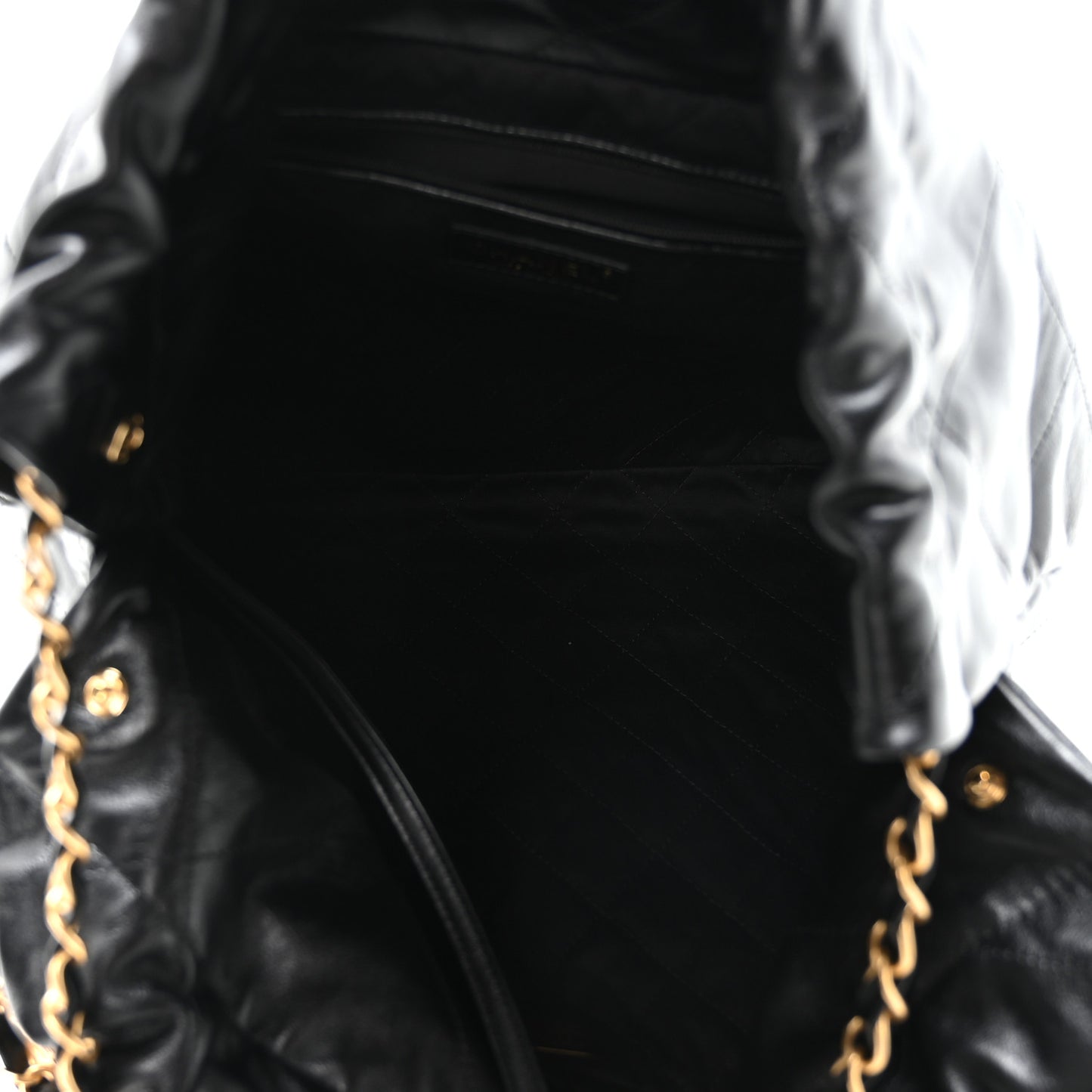 Shiny Calfskin Quilted Chanel 22 Black