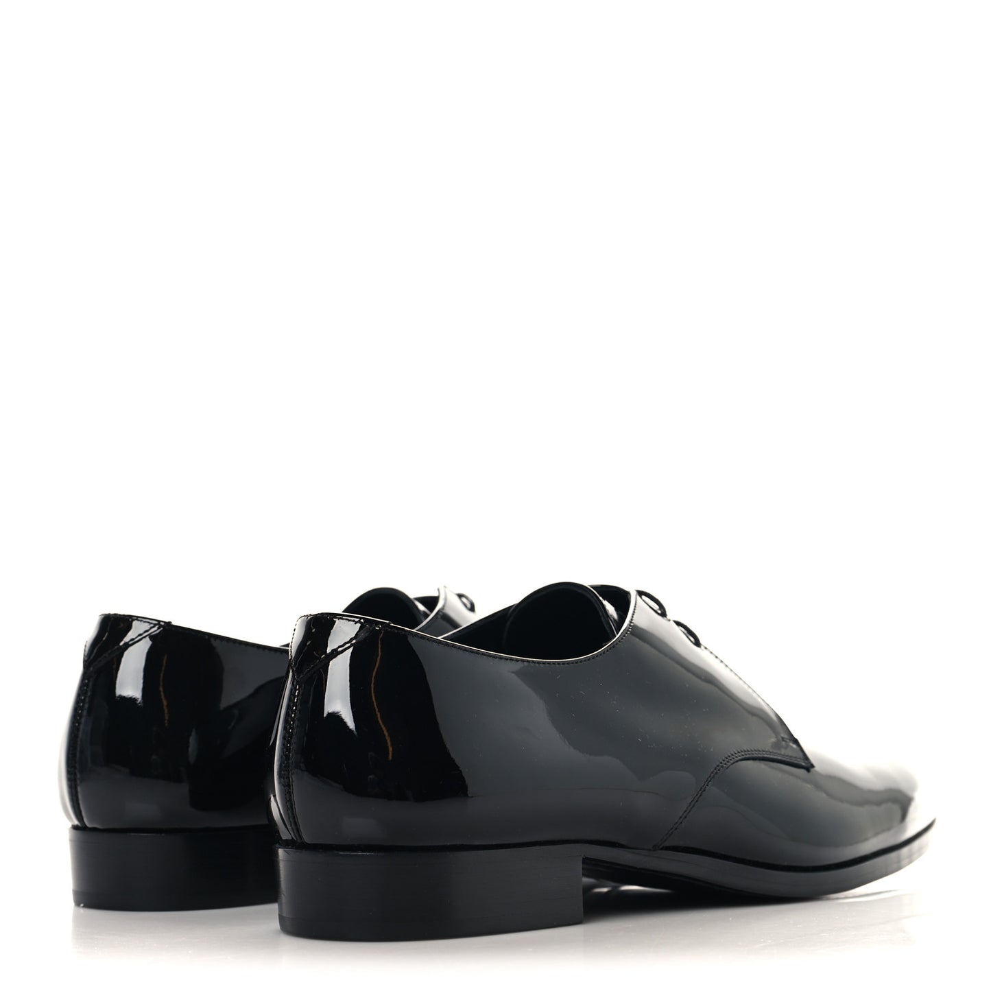 Patent Calfskin Mens Wyatt Derby Lace Up Shoes 45 Black