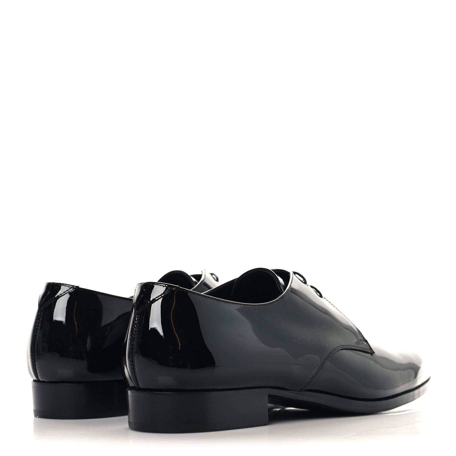 Saint Laurent Patent Calfskin Mens Wyatt Derby Lace Up Shoes 45 Black 5 of 9