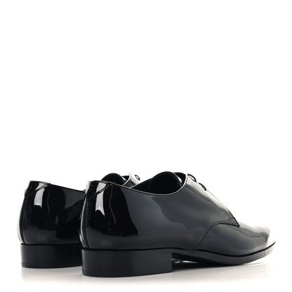 Saint Laurent Patent Calfskin Mens Wyatt Derby Lace Up Shoes 45 Black 5 of 9