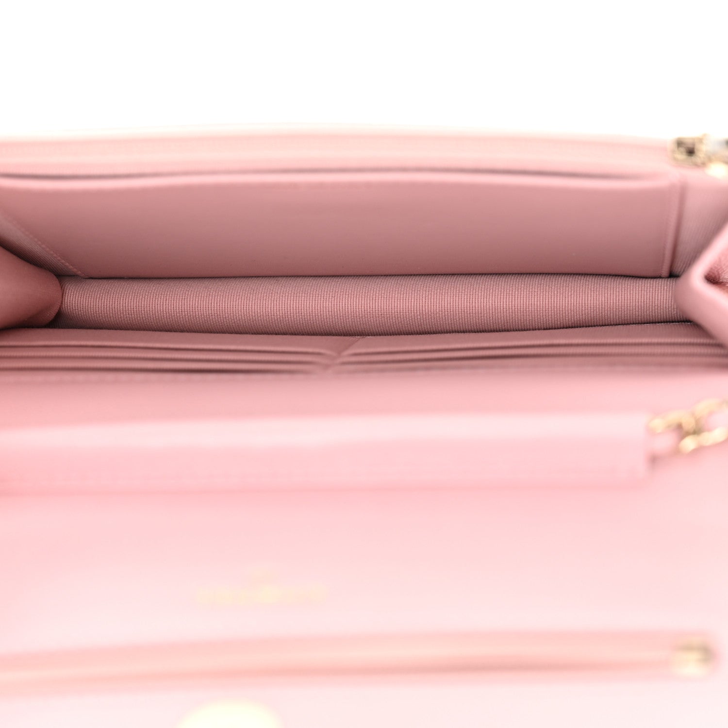 Chanel Caviar Quilted Studded CC Wallet on Chain WOC Light Pink 5 of 12