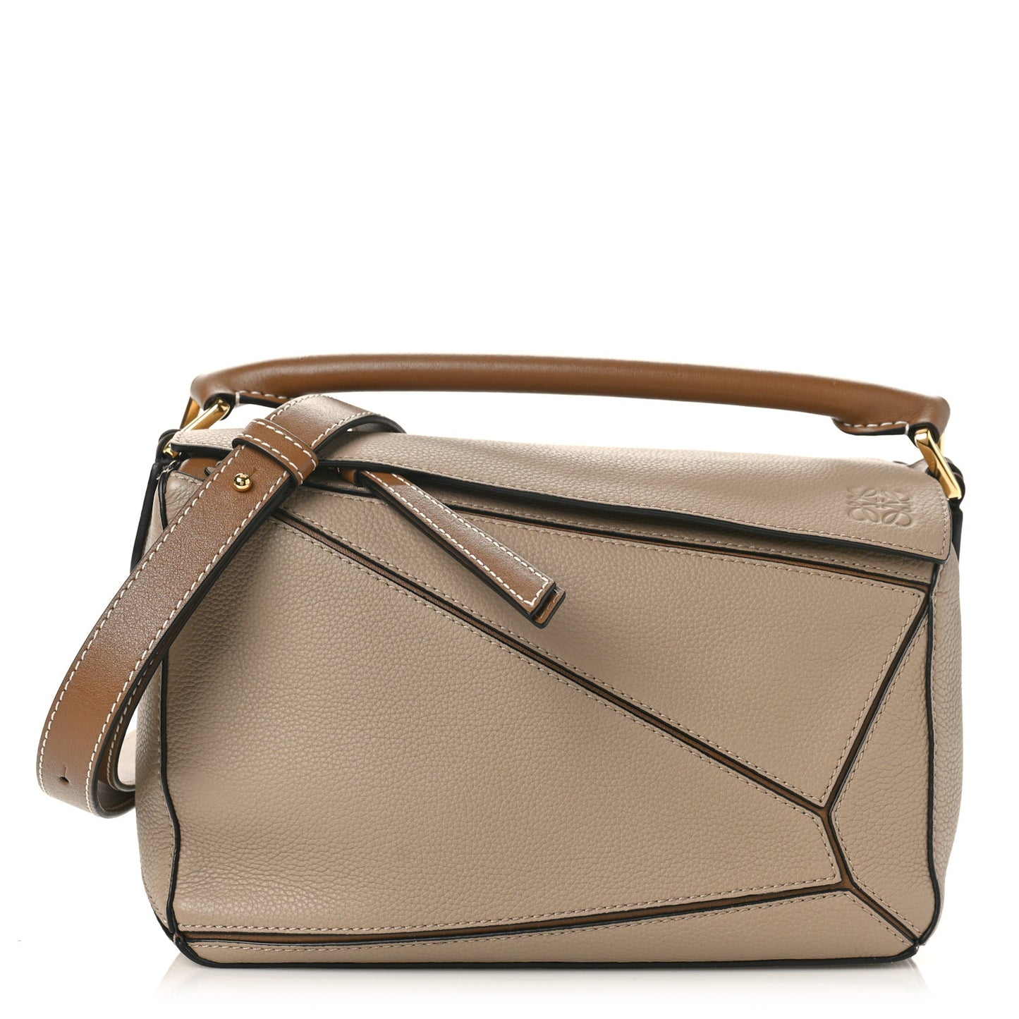 Grained Calfskin Small Puzzle Bag Sand Mink