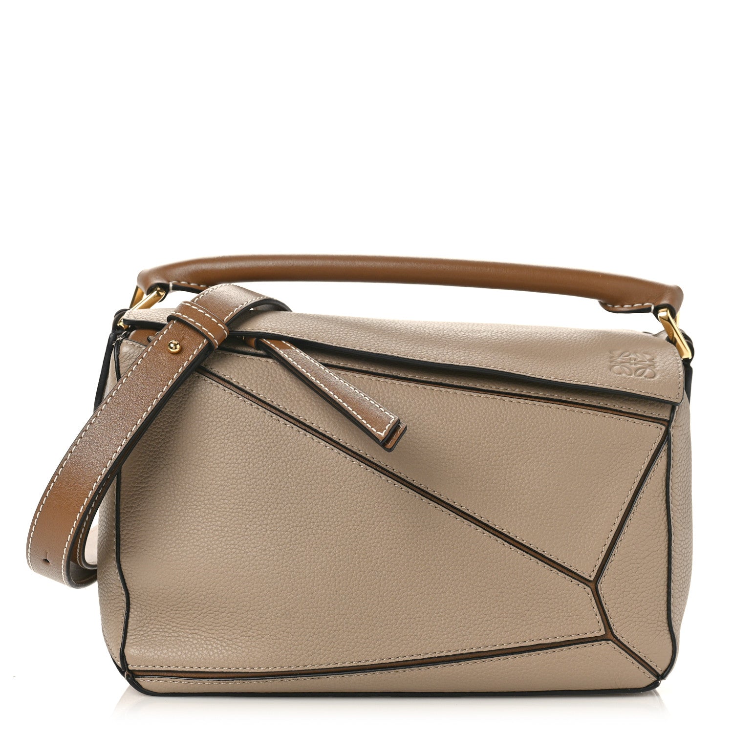 Loewe Grained Calfskin Small Puzzle Bag Sand Mink 1 of 8
