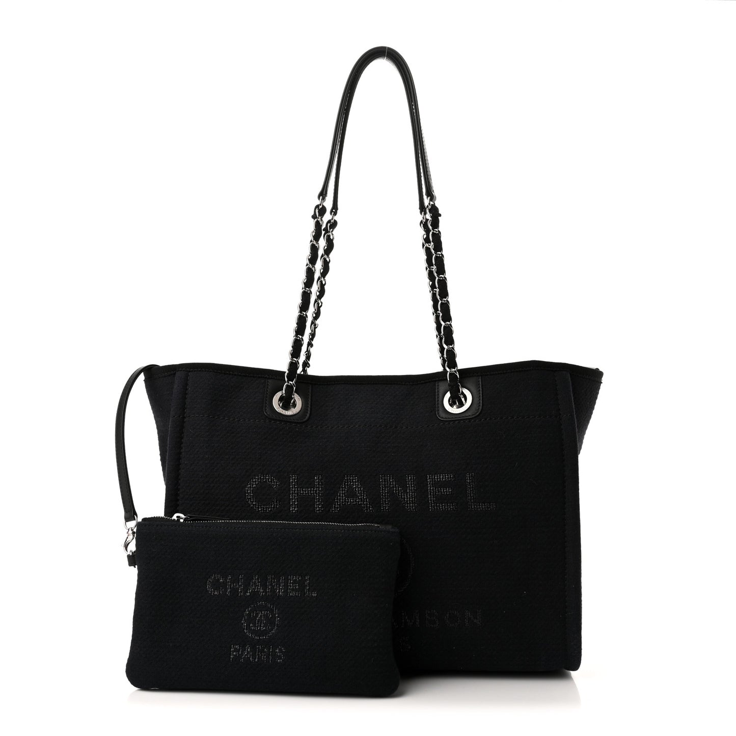 Canvas Small Deauville Tote Black