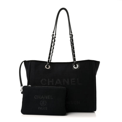 Chanel Canvas Small Deauville Tote Black 1 of 11
