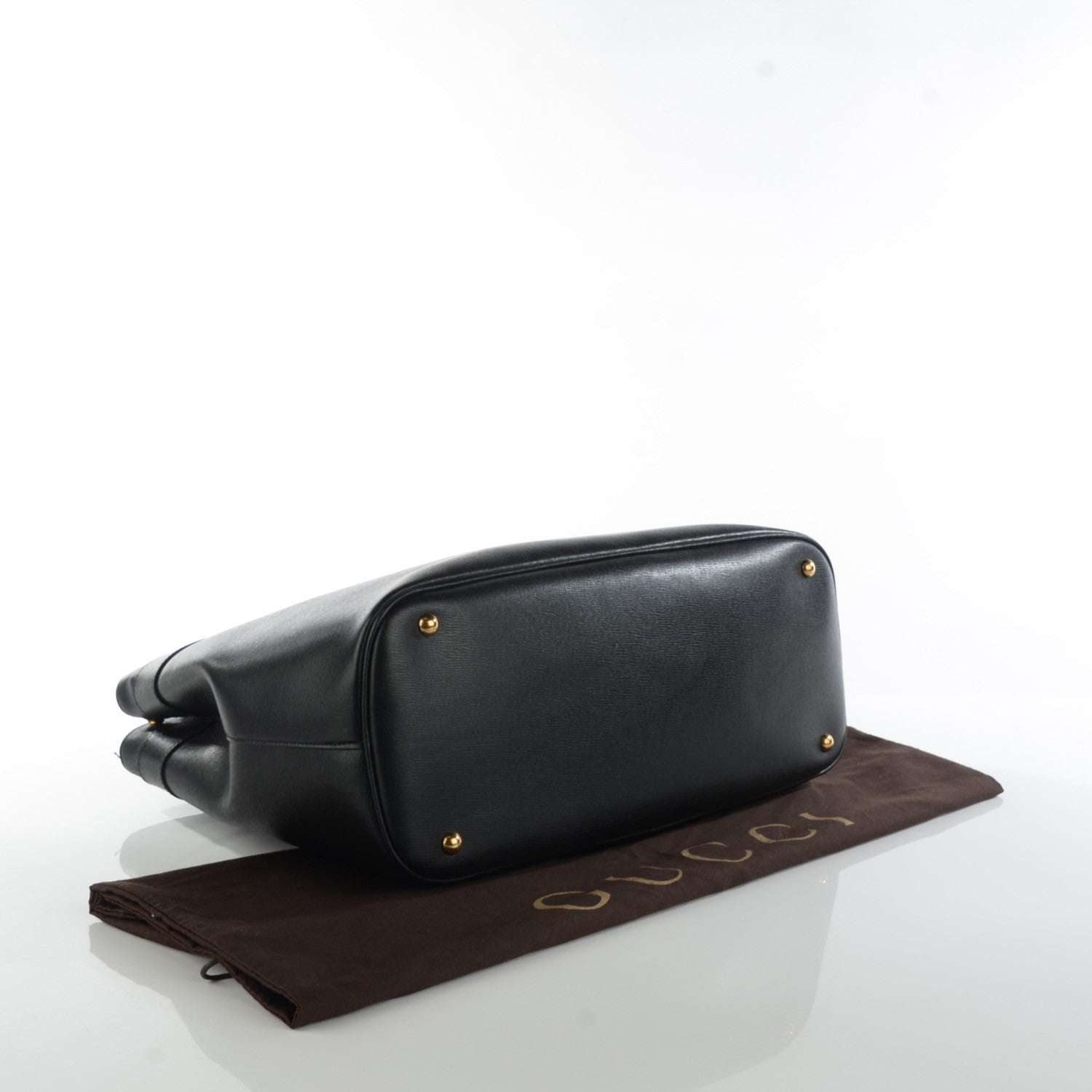 Gucci Textured Calfskin Large Bright Bit Tote Black 4 of 7