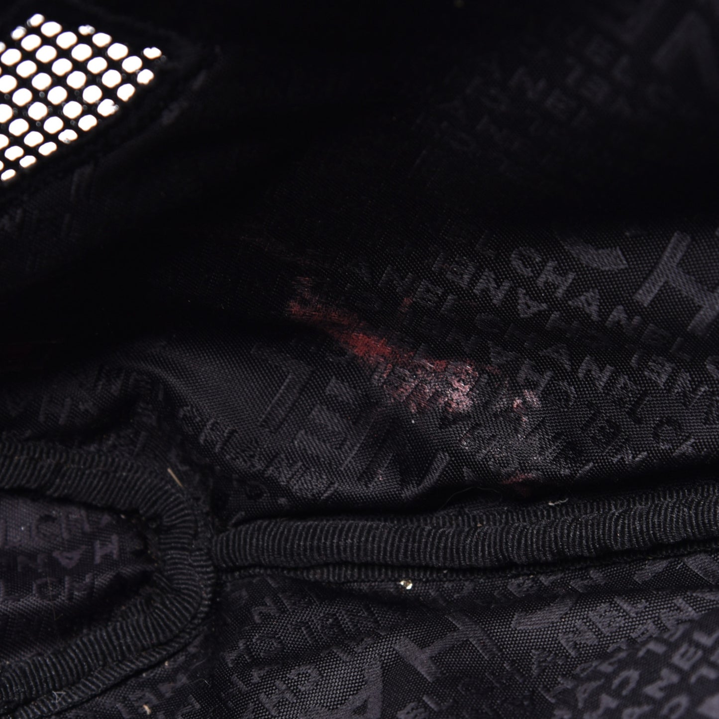 Linen Lambskin Mesh Camellia CC Tote Black