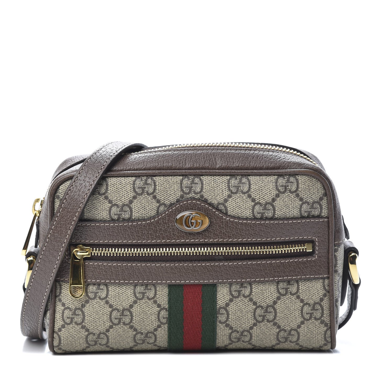 GG Supreme Monogram Web Mini Ophidia Shoulder Bag Brown