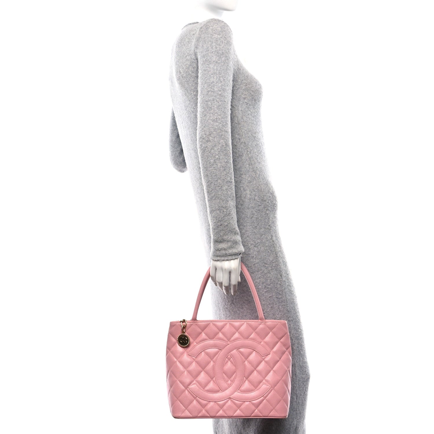 Chanel Caviar Quilted Medallion Tote Light Pink 2 of 10