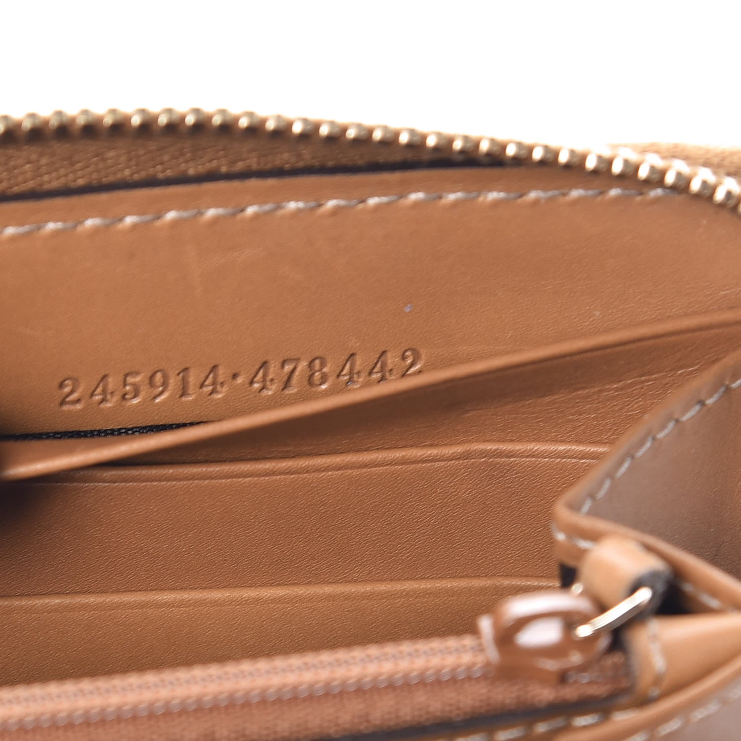 Gucci Monogram Heart Zip Around Wallet Wristlet Metallic Bronze 7 of 11
