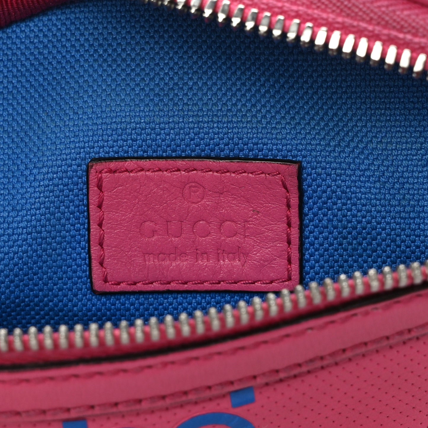 Calfskin GG Tennis Bi-Color Embossed Belt Bag Modern Fucsia Modern Blue