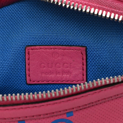 Gucci Calfskin GG Tennis Bi-Color Embossed Belt Bag Modern Fucsia Modern Blue 6 of 10