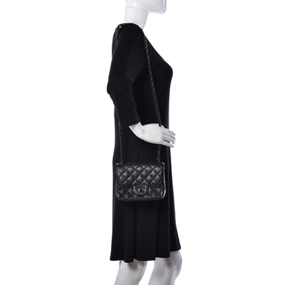Chanel Crumpled Calfskin Quilted Mini Square Flap So Black 3 of 9