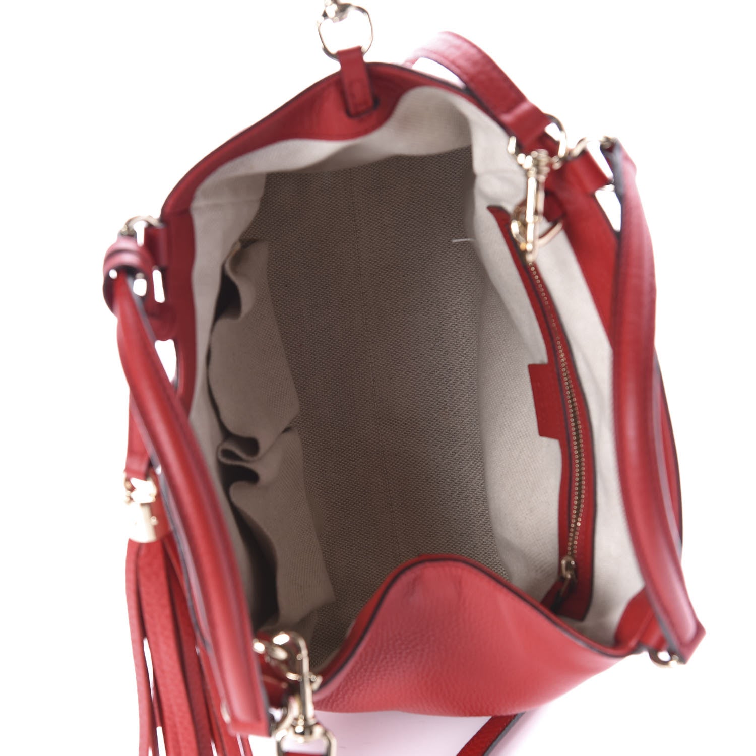 Gucci Pebbled Calfskin Small Soho Shoulder Bag Red 6 of 12