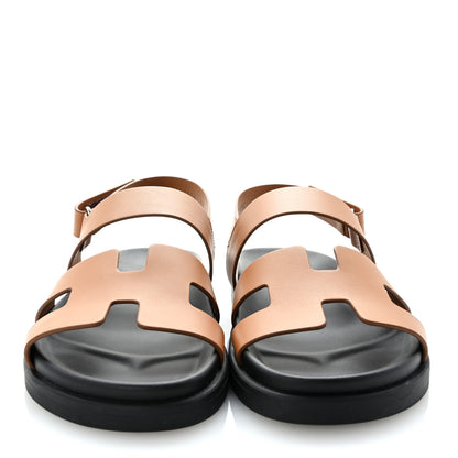 Hermes Calfskin Womens Genius Sandals 37 Naturel 3 of 10
