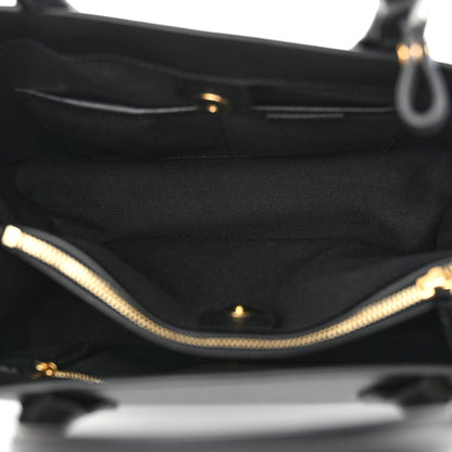 Burberry Derby Calfskin House Check Medium Banner Tote Black 5 of 14