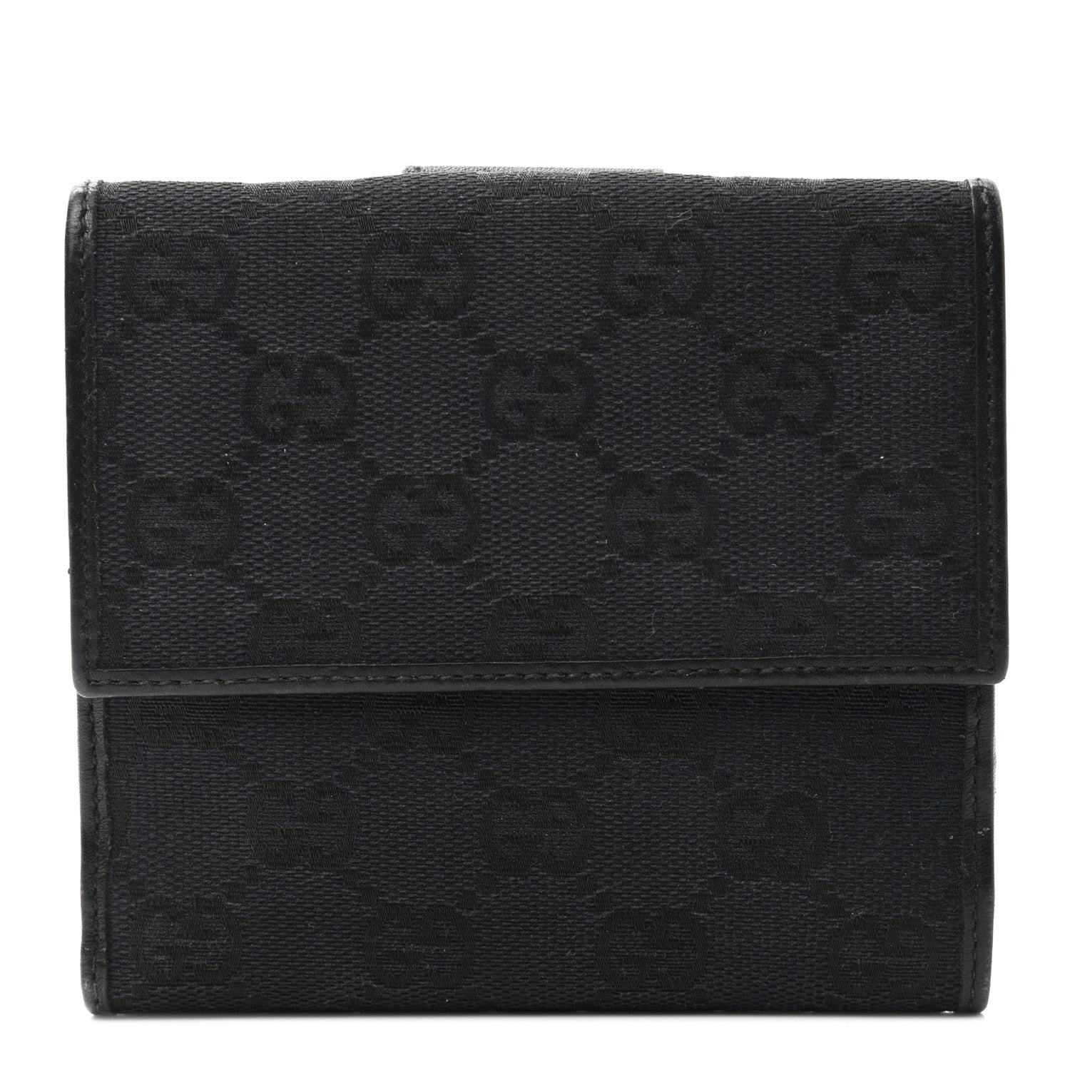 Gucci Monogram Flap Wallet Black 1 of 14