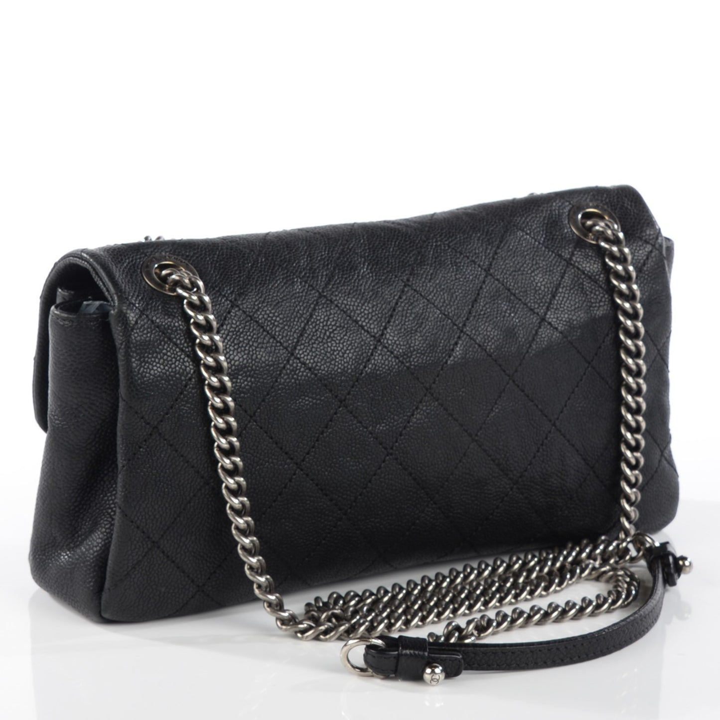 Caviar Stitch Medium Simply CC Flap Black