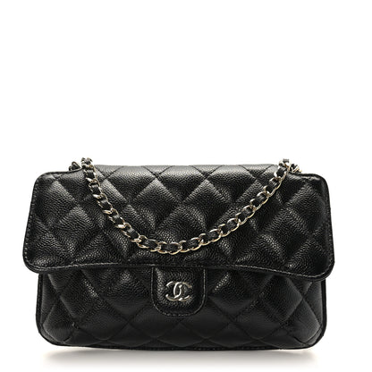 Chanel Caviar Fabric Foldable Tote Bag With Chain Black Multicolor 1 of 17