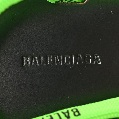 Balenciaga Nylon Calfskin Logo Lace Flat Sandals 37 Neon Green 7 of 8
