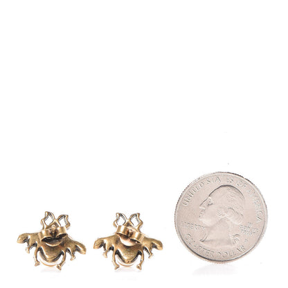 Gucci Crystal Pearl Bee Earrings Gold 2 of 5