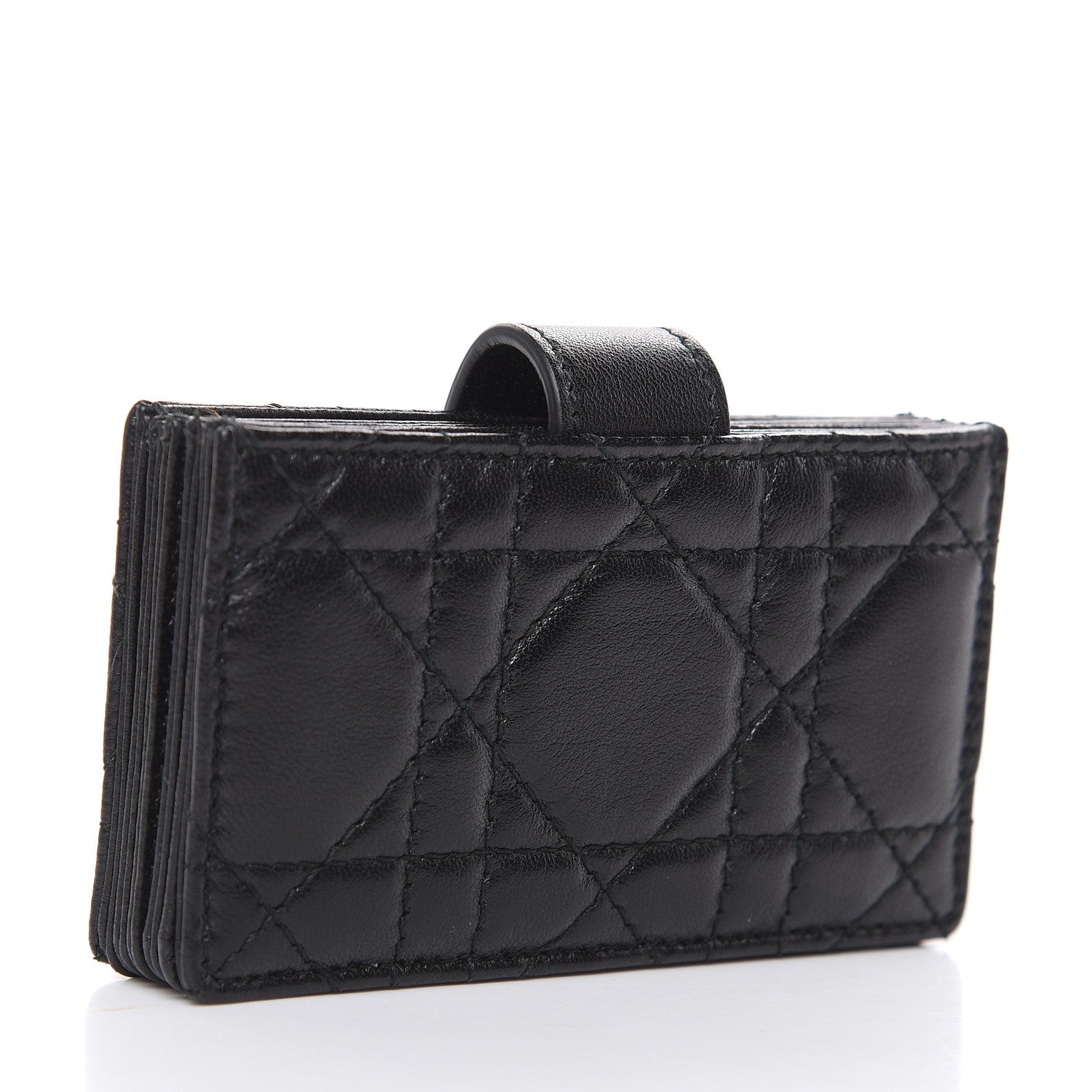 Christian Dior Lambskin Cannage Lucky Badges Lady Dior 5-Gusset Card Holder Black 3 of 8