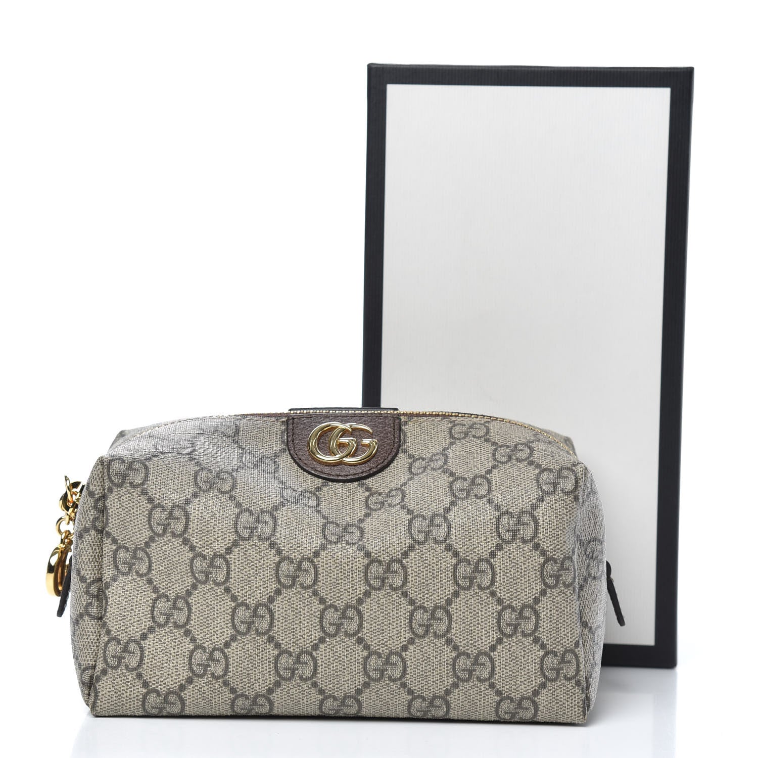 Gucci Soft GG Supreme Monogram Calfskin Medium Ophidia Cosmetic Case Beige Ebony New Acero 10 of 10