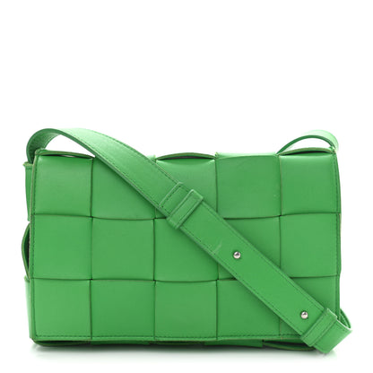 Bottega Veneta Lambskin Maxi Intrecciato Cassette Crossbody Bag Grass 1 of 12