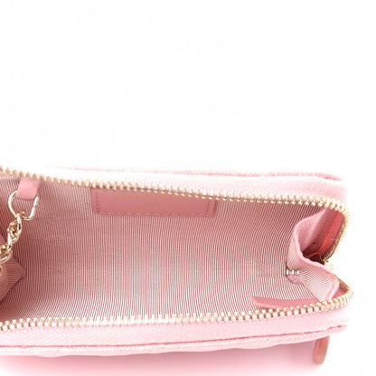 Chanel Iridescent Caviar Quilted Zipped Key Holder Case Rose Pink 5 of 8