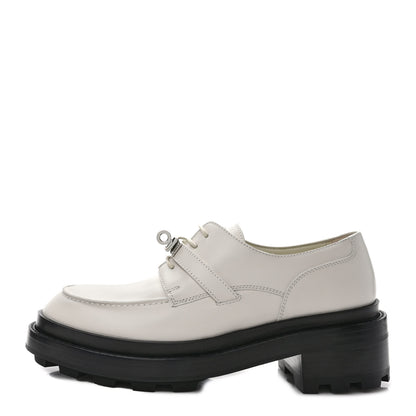 Hermes Glossed Calfskin First Derby 38 Beige Glaise 1 of 9