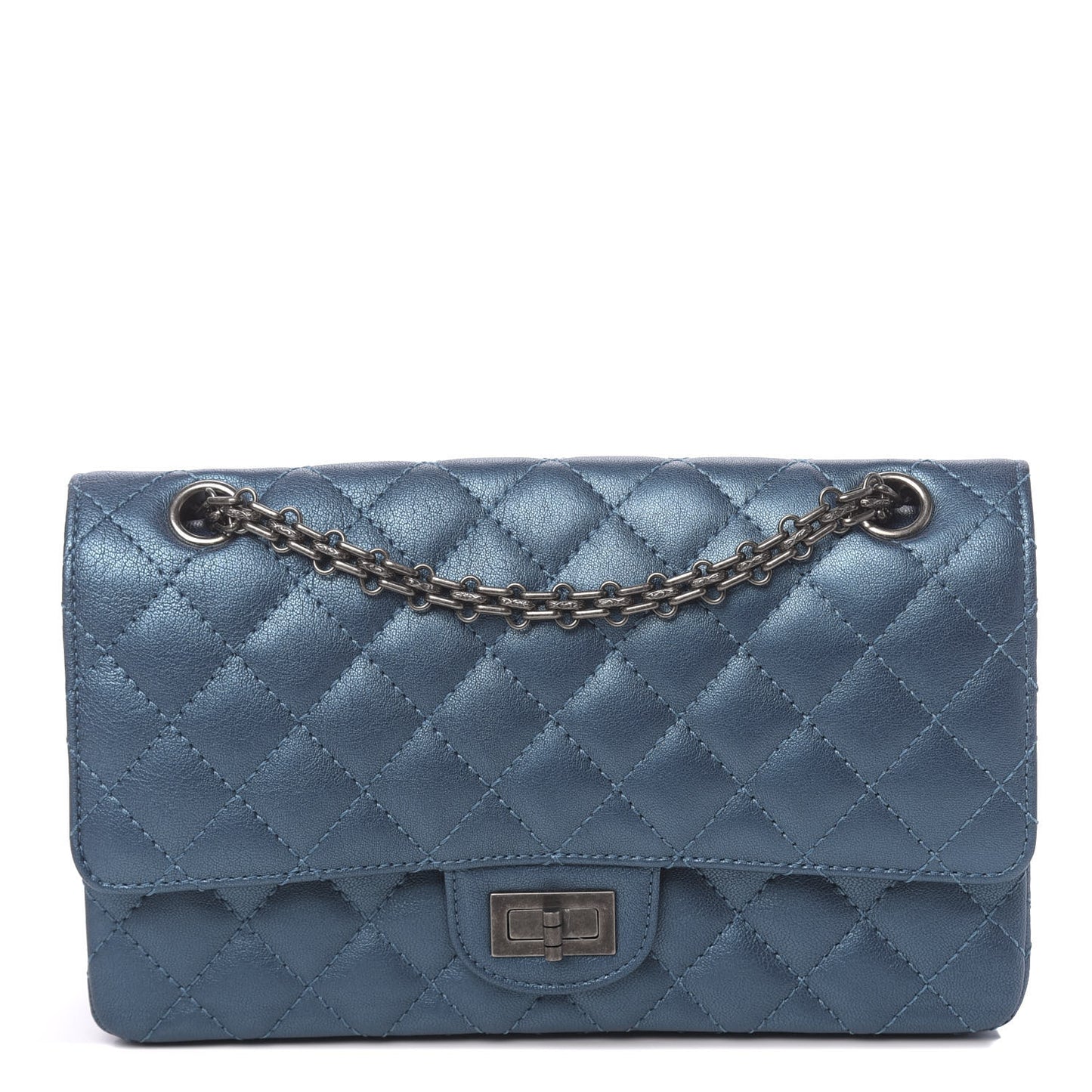 Metallic Sheepskin Quilted 2.55 Reissue 225 Flap Blue