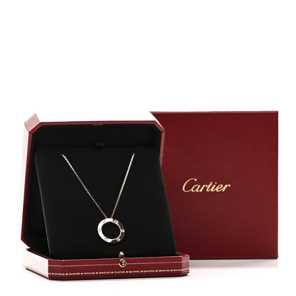Cartier 18K Pink Gold 3 Diamonds LOVE Pendant Necklace 7 of 7