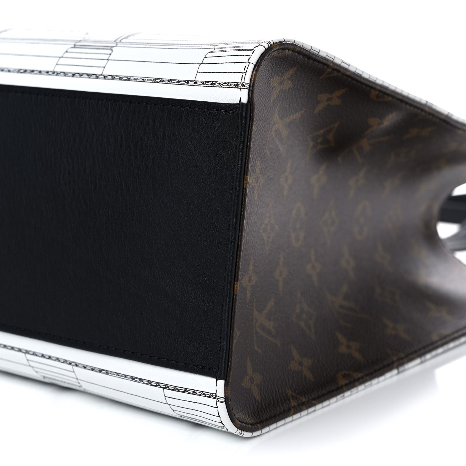Louis Vuitton X FORNASETTI Calfskin Architettura Onthego MM Black White 15 of 15