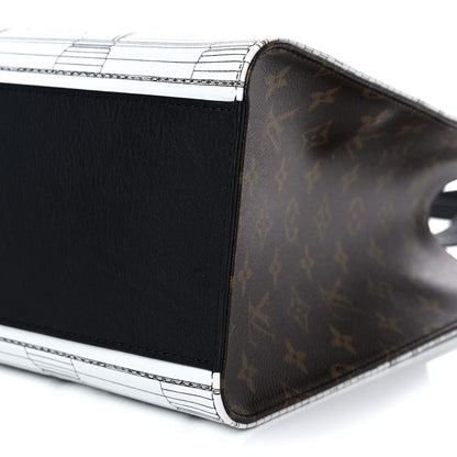 Louis Vuitton X FORNASETTI Calfskin Architettura Onthego MM Black White 15 of 15