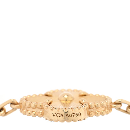 Van Cleef & Arpels 18K Yellow Gold Diamond 5 Motifs Guilloche Vintage Alhambra Bracelet 5 of 7